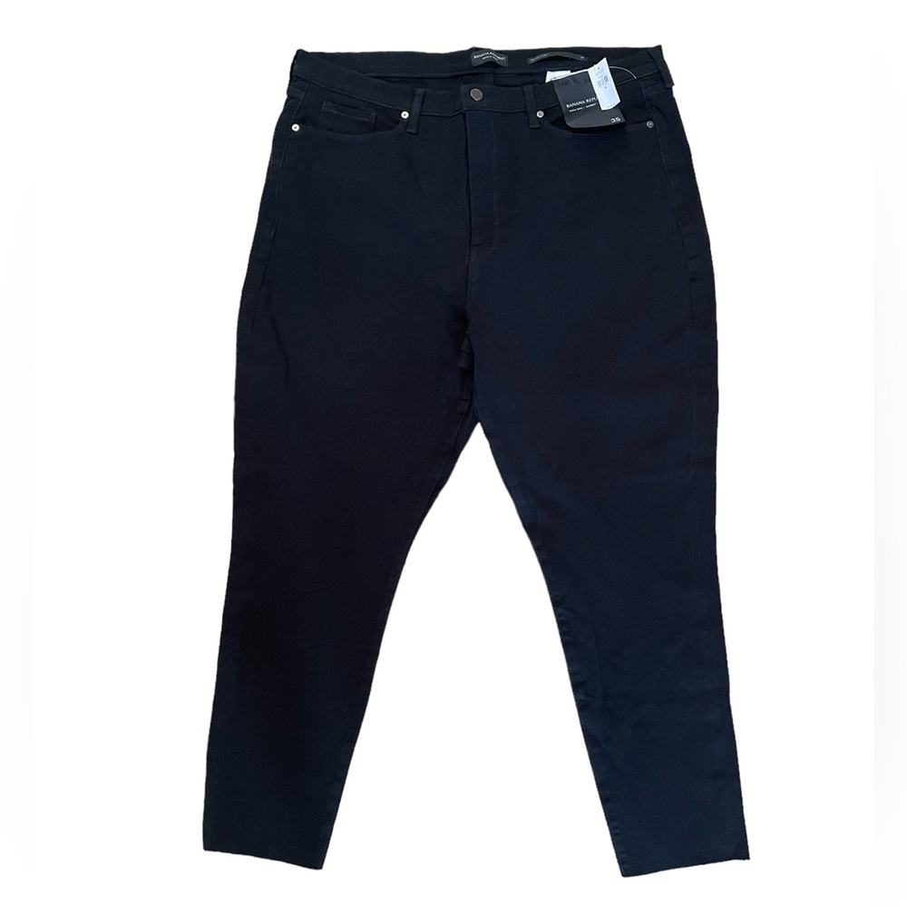 Banana Republic Black High Rise Skinny Ankle Denim Jeans Women’s Sz 35 | 20 US